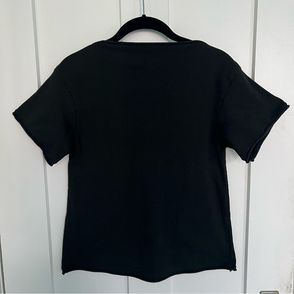 Women's  Alabama Chanin/Elizabeth Suzann collab Black Short Sleeve Top